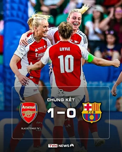Vượt qua Barcelona, đội nữ Arsenal vô địch Champions League