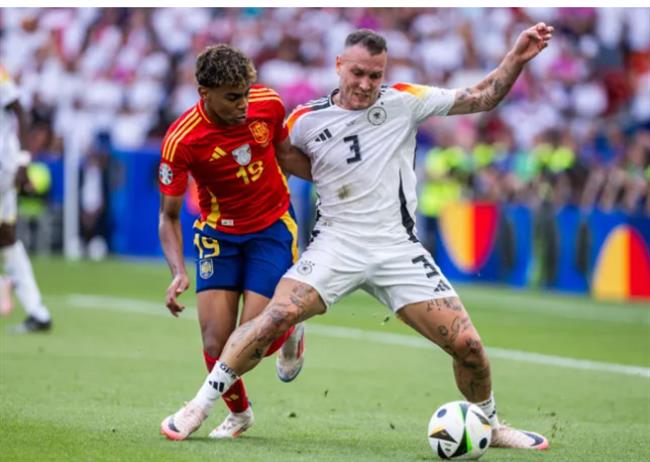 David Raum gay an tuong truoc Lamine Yamal tai Euro 2024.