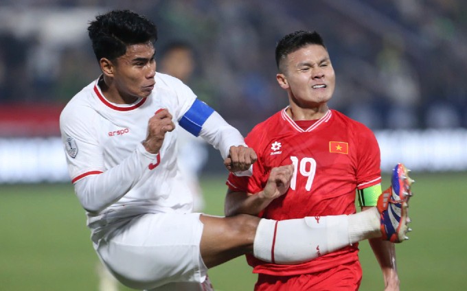 ĐT Indonesia đã có 1 trận đấu quả cảm trên sân Việt Trì dù thua Việt Nam. Ảnh: Đức Cường