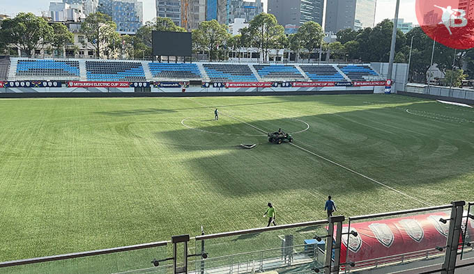 Mặt cỏ nhân tạo tại Jalan Besar sẽ là thách thức lớn cho thầy trò HLV Kim Sang Sik